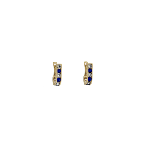 Kolczyki kanałówki z biało-szafirowymi cyrkoniami