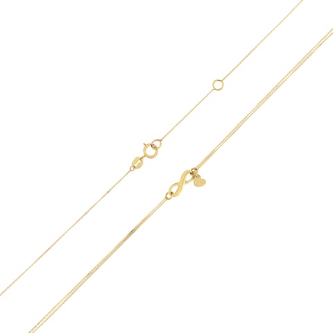 Celebrytka ze znakiem nieskończoności i sercem